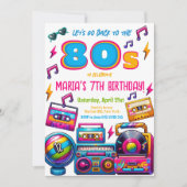 Retro 80s Disco Muziek Verjaardagsfeest Kaart (Voorkant)