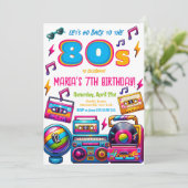 Retro 80s Disco Muziek Verjaardagsfeest Kaart (Staand voorkant)