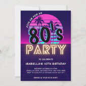 Retro 80's Disco Party Verjaardag uitnodiging (Voorkant)