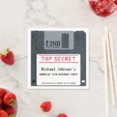 Retro 80s Diskette Top Secret 70ste verjaardagsfee Servet (Insitu)