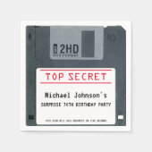 Retro 80s Diskette Top Secret 70ste verjaardagsfee Servet (Voorkant)