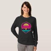 Retro 80s esthetische 90s Art Skyline Sunset Vapor T-shirt (Voorkant volledig)