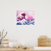 Retro 80s fantastische golflengte met dampgolf poster (Keuken)