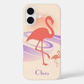 Retro 80s Flamingo Sfeer – Pastelkleurige Zonsonde Case-Mate iPhone Case (Achterkant)