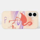 Retro 80s Flamingo Sfeer – Pastelkleurige Zonsonde Case-Mate iPhone Case (Achterkant (horizontaal))