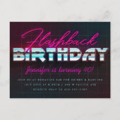 Retro 80s Flashback Birthday Aankondigingskaart (Voorkant)