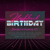 Retro 80s Flashback Birthday Party Kaart