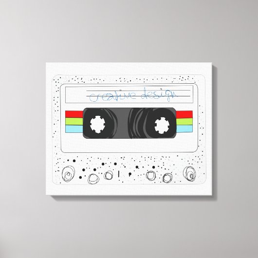 Retro 80s funky cassette tape canvas afdruk (Voorkant)