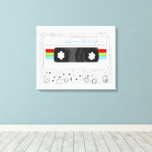 Retro 80s funky cassette tape canvas afdruk (Insitu (Houten vloer))