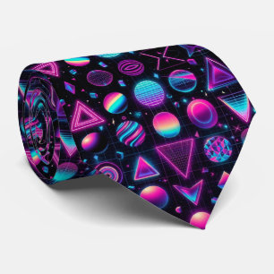 Retro 80s Funky Vormen Neon Knoop Das