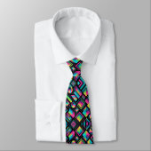 Retro 80s Funky Vormen Neon Necksjaal Stropdas (Gebonden)