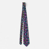 Retro 80s Funky Vormen Neon Necksjaal Stropdas (Achterkant)