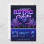 Retro 80's Futuristic Grid Verjaardag Kaart (Voorkant)