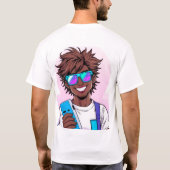 Retro 80s Gamer – Vaporwave Style Vector T-Shirt (Achterkant)
