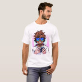 Retro 80s Gamer – Vaporwave Style Vector T-Shirt (Voorkant volledig)