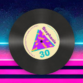 Retro 80s Gedekte 30e verjaardag Faux Record Kaart