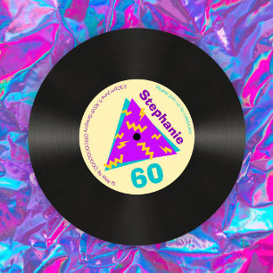 Retro 80s Geëerd 60e verjaardag Faux Record Kaart