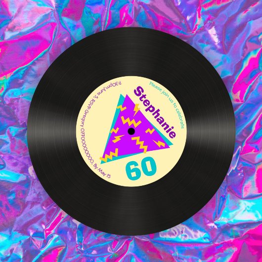 Retro 80s Geëerd 60e verjaardag Faux Record Kaart