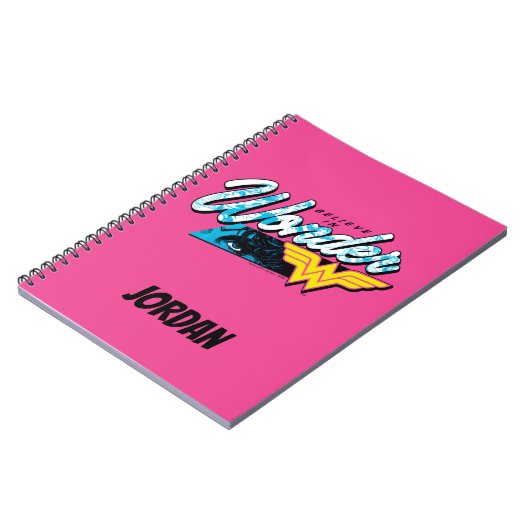 Retro 80's "Geloof in Wonder" grafisch Notitieboek (Linkerzijde)