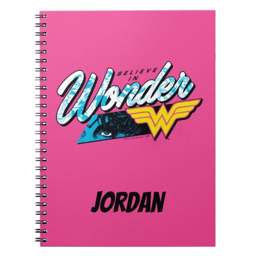 Retro 80's "Geloof in Wonder" grafisch Notitieboek (Voorkant)