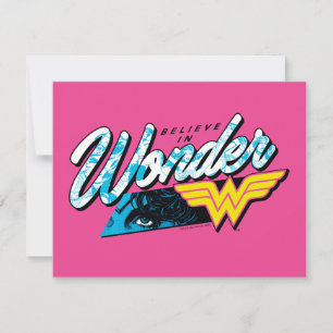 Retro 80's "Geloof in Wonder" grafisch Notitiekaartje
