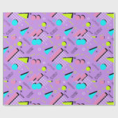 Retro 80's geometrisch patroon cadeaupapier (Vlak)