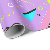 Retro 80's geometrisch patroon cadeaupapier (Rol Hoek)