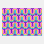 Retro 80s Geometrische Gradient Wave Ontwerp Inpakpapier Vel (Voorkant)