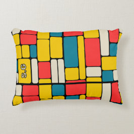 Retro 80s gewaagde geometrische moderne helder accent kussen