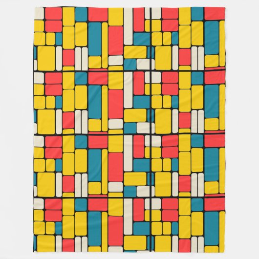 Retro 80s gewaagde geometrische moderne helder fleece deken (Voorkant)