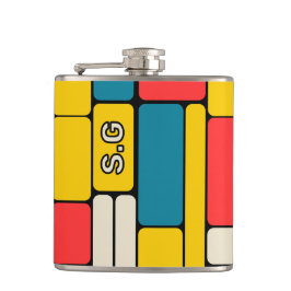 Retro 80s gewaagde geometrische moderne helder heupfles