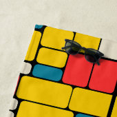 Retro 80s gewaagde geometrische moderne helder strandlaken (In situ)