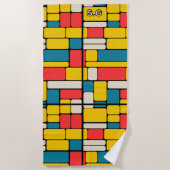 Retro 80s gewaagde geometrische moderne helder strandlaken (Voorkant)