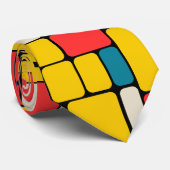 Retro 80s gewaagde geometrische moderne helder stropdas (Opgerold)