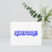 Retro 80's Geweldige! Blauw Briefkaart (Staand voorkant)