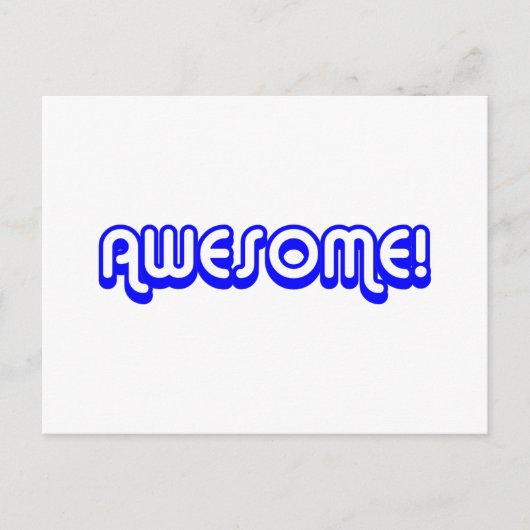 Retro 80's Geweldige! Blauw Briefkaart (Voorkant)