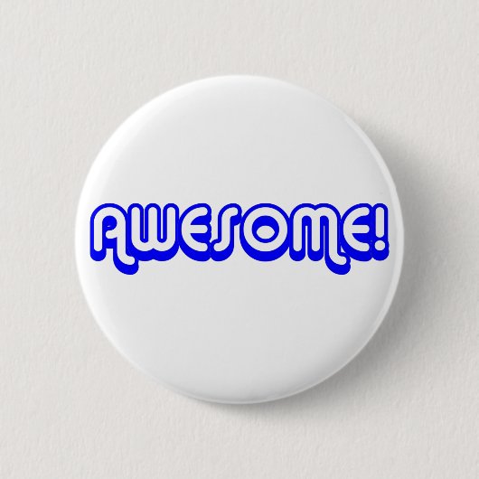 Retro 80's Geweldige! Blauw Ronde Button 5,7 Cm (Voorkant)