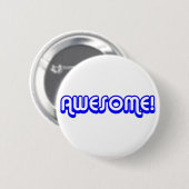 Retro 80's Geweldige! Blauw Ronde Button 5,7 Cm (Voorkant /achterkant)