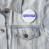 Retro 80's Geweldige! Blauw Ronde Button 5,7 Cm (In situ)