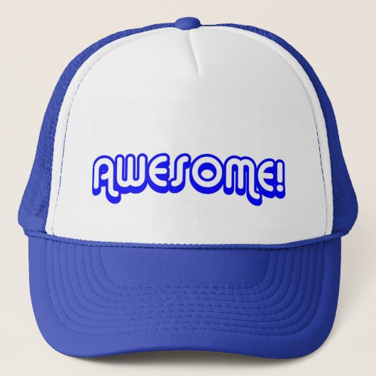 Retro 80's Geweldige! Blauw Trucker Pet (Voorkant)