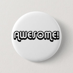Retro 80's Geweldige! Design Ronde Button 5,7 Cm