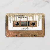 Retro 80's Gold Glitter Drip Cassettebandje Mixtap Visitekaartje (Voorkant)