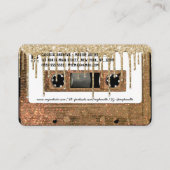 Retro 80's Gold Glitter Drip Cassettebandje Mixtap Visitekaartje (Achterkant)