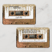 Retro 80's Gold Glitter Drip Cassettebandje Mixtap Visitekaartje (Voorkant / Achterkant)