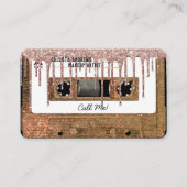 Retro 80's Gold Glitter Drip Cassettebandje Mixtap Visitekaartje (Voorkant)