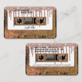 Retro 80's Gold Glitter Drip Cassettebandje Mixtap Visitekaartje (Voorkant / Achterkant)