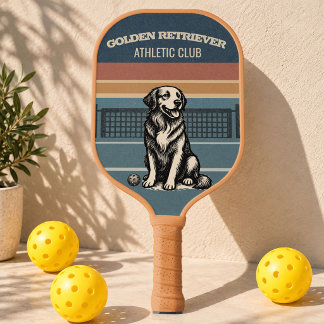 Retro 80s Goud Retriever Hond Liefhebber Pickleball Paddle