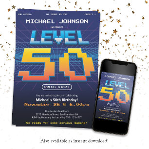 Retro 80s Grappig 50ste verjaardagsfeestje Kaart