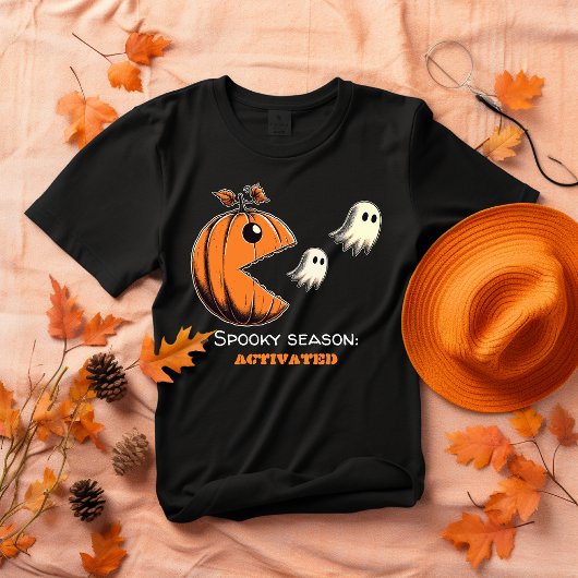 Retro 80's Halloween Video Game Pumpkin Ghost T-shirt