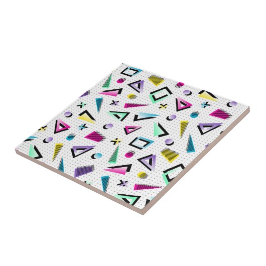 Retro 80s heldere en kleurrijke trend tegeltje (Zijkant)